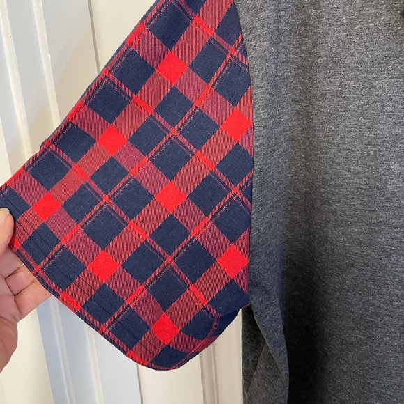 COOFANDY, Zip Up Changeable Neck. Gray with Plaid Sleeves and trim Sz CXL - Picture 4 of 10